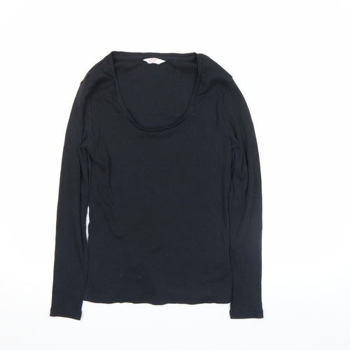 John Lewis ANYDAY Women's Black Long Sleeve Basic T-Shirt L