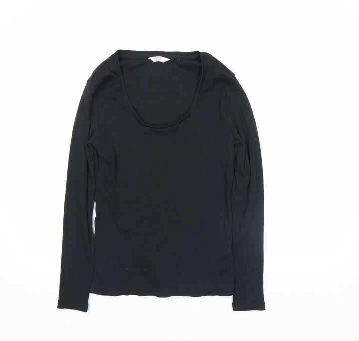 John Lewis ANYDAY Women's Black Long Sleeve Basic T-Shirt L