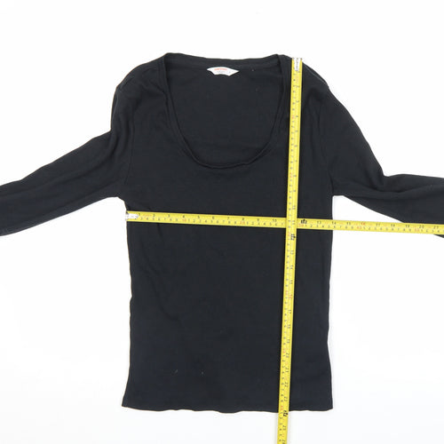 John Lewis ANYDAY Women's Black Long Sleeve Basic T-Shirt L