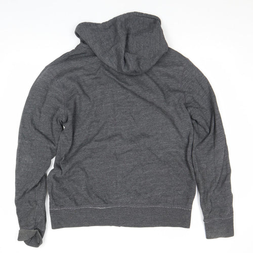 Gap Men's Grey Full Zip Hoodie L Lightweight Cotton Blend