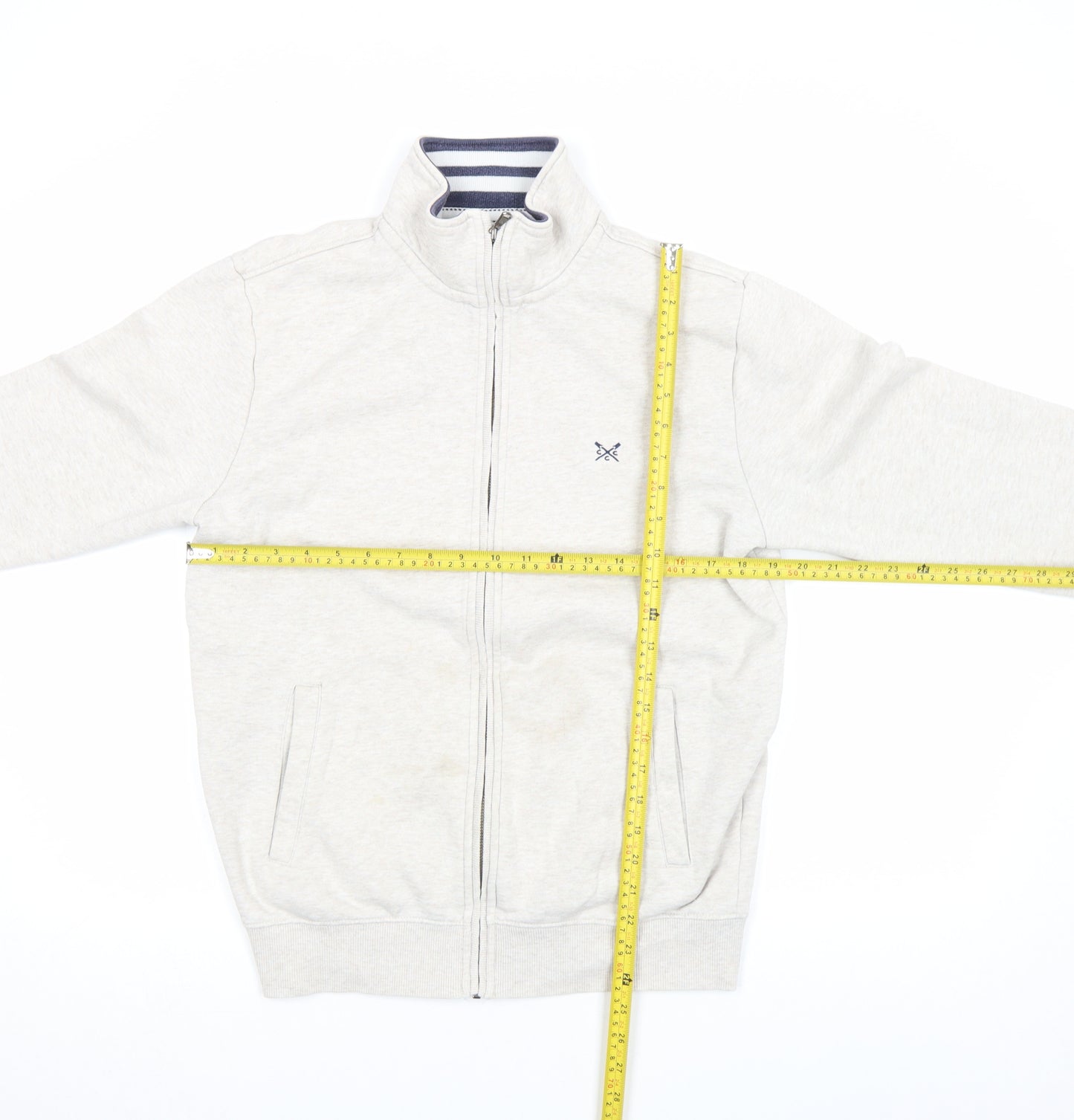 Crew Clothing Company Men's Beige Full Zip Sweatshirt Size S