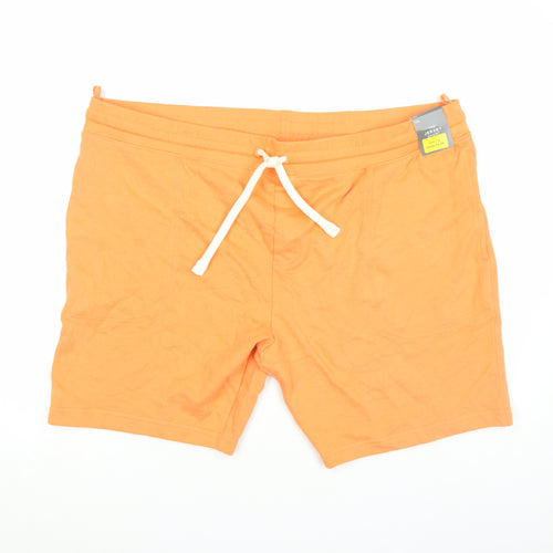 Marks and Spencer Men's Orange 3XL Jersey Sweat Shorts with Drawstring