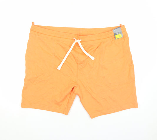 Marks and Spencer Men's Orange 3XL Jersey Sweat Shorts with Drawstring