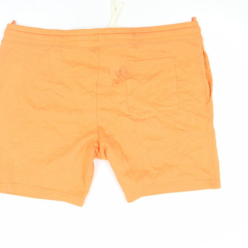Marks and Spencer Men's Orange 3XL Jersey Sweat Shorts with Drawstring