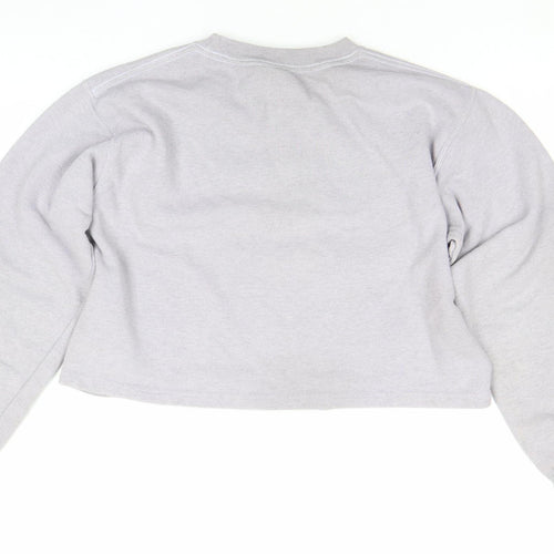 Tots Teams Women Grey Crop Pullover Sweatshirt Size M