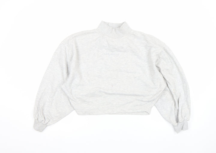 Jack Wills Women’s Grey Size 8 Pullover Sweatshirt with Mock Neck