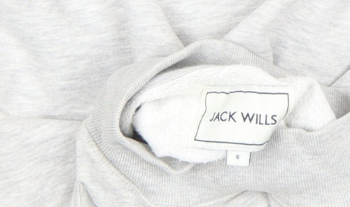 Jack Wills Women’s Grey Size 8 Pullover Sweatshirt with Mock Neck