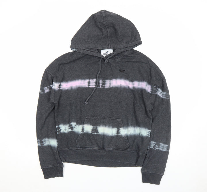 Hollister Women Grey Tie Dye Pullover Hoodie Size S Cotton Blend