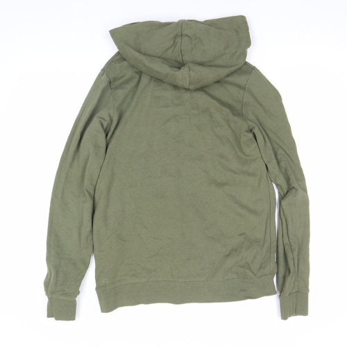 Jack & Jones Boys Green Pullover Hoodie Size 164 Logo Print Casual Sweatshirt