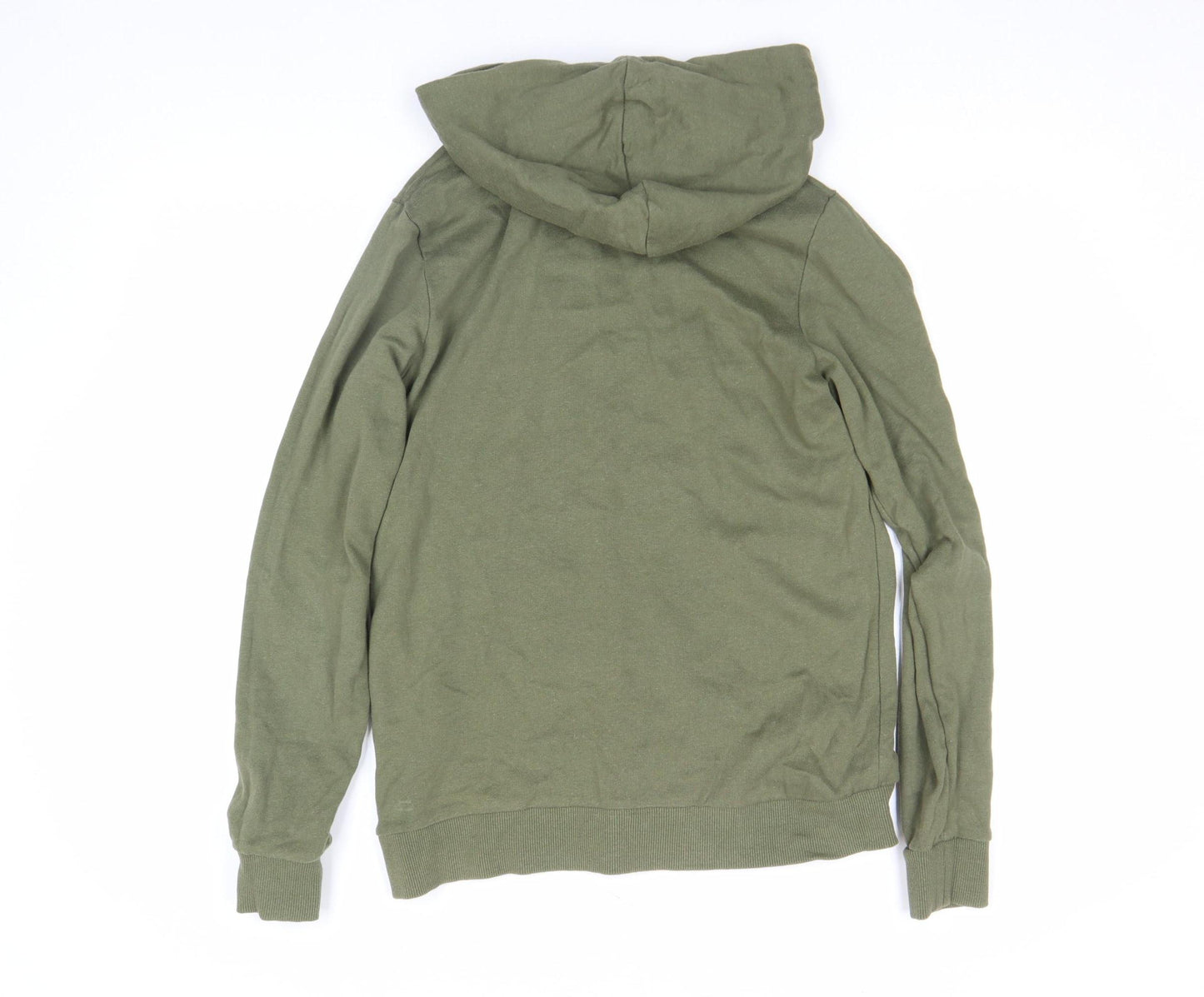 Jack & Jones Boys Green Pullover Hoodie Size 164 Logo Print Casual Sweatshirt