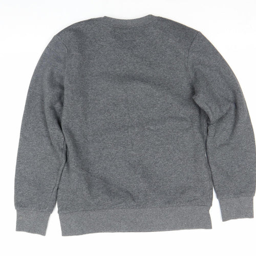 Converse Boys Grey 12-13 Years Pullover Fleece Sweatshirt Crew Neck Logo Jumper