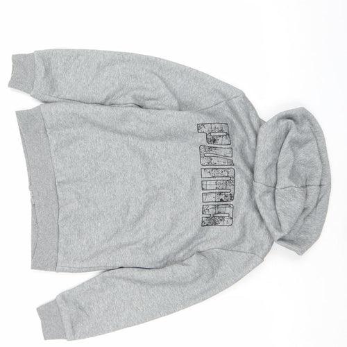 Puma Boys Grey Full Zip Hoodie Size 146 Fleece Logo Sportswear