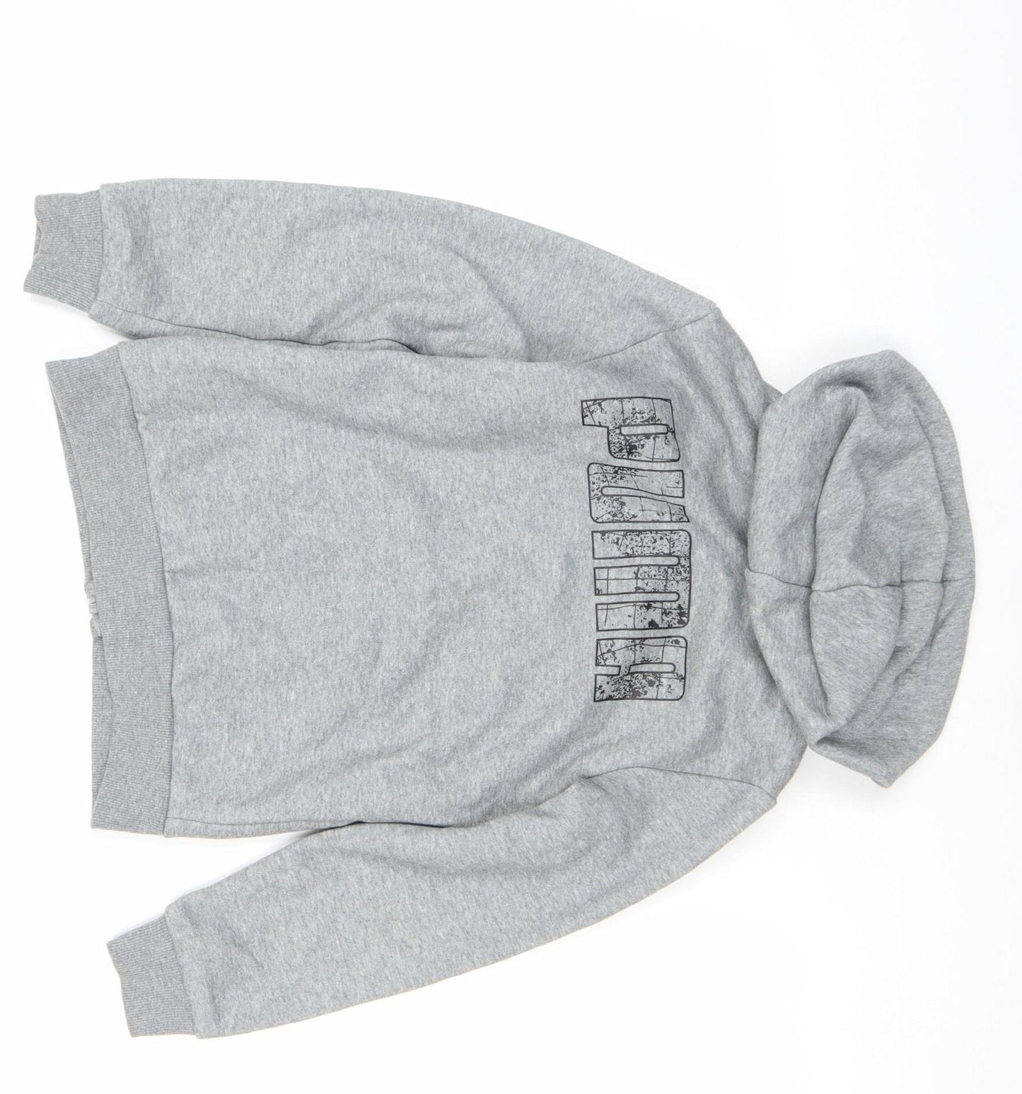 Puma Boys Grey Full Zip Hoodie Size 146 Fleece Logo Sportswear