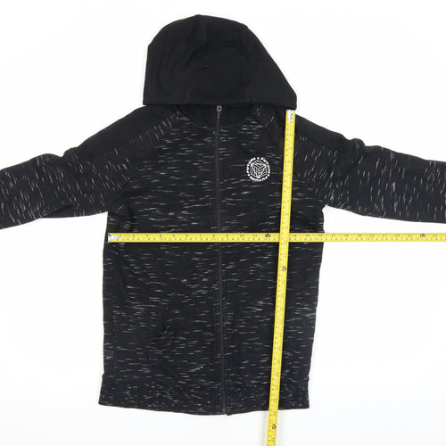 F&F Boys Black Full Zip Hoodie 12-13 Years Gamer Print Cotton Blend