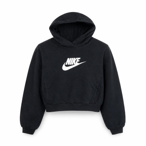 Nike Girls Black XL Pullover Fleece Hoodie with Logo Print