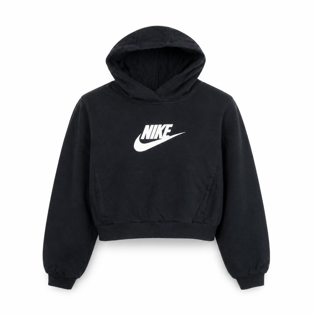 Nike Girls Black XL Pullover Fleece Hoodie with Logo Print