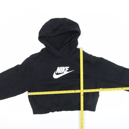 Nike Girls Black XL Pullover Fleece Hoodie with Logo Print