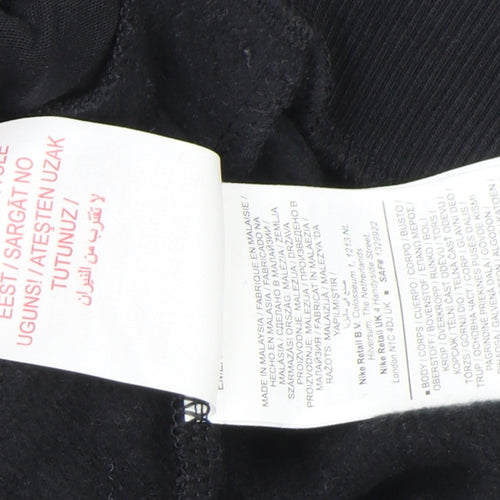Nike Girls Black XL Pullover Fleece Hoodie with Logo Print