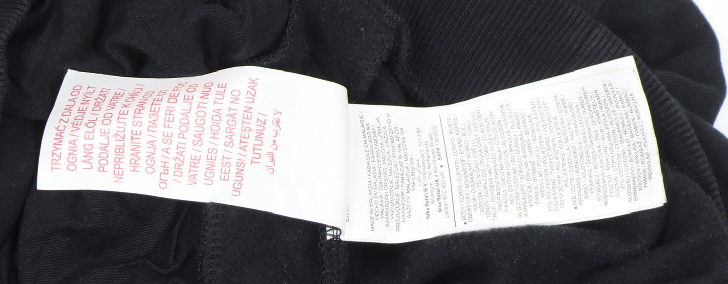 Nike Girls Black XL Pullover Fleece Hoodie with Logo Print