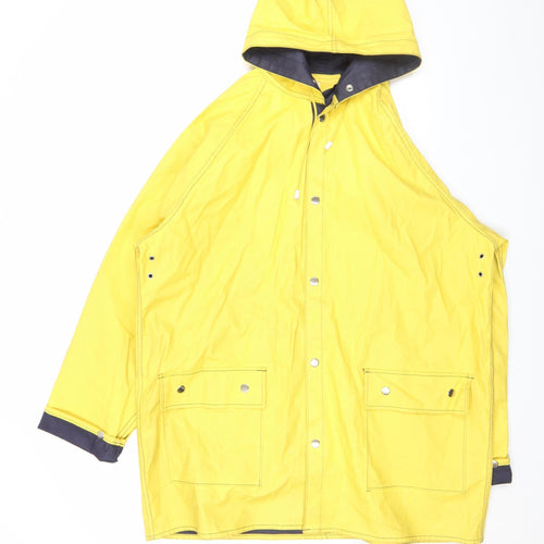 BCC Clothing Company Women's Yellow Hooded Waterproof Rain Coat Jacket L