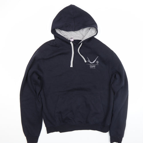 Roly Men’s Blue Pullover Hoodie M Regular Fit Graphic Print