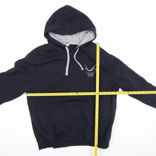 Roly Men’s Blue Pullover Hoodie M Regular Fit Graphic Print