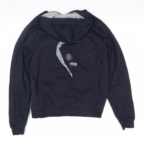 Roly Men’s Blue Pullover Hoodie M Regular Fit Graphic Print
