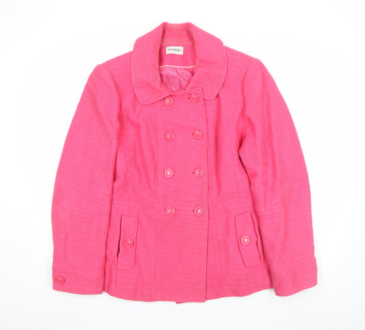 George Women’s Pink Wool Blend Pea Coat Size 12 Double-Breasted