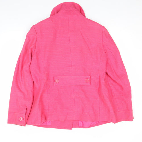 George Women’s Pink Wool Blend Pea Coat Size 12 Double-Breasted