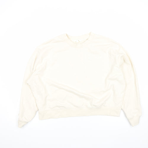 Acne Studios Women Beige Cotton Crew Neck Pullover Sweatshirt M