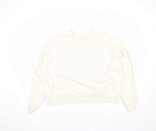 Acne Studios Women Beige Cotton Crew Neck Pullover Sweatshirt M