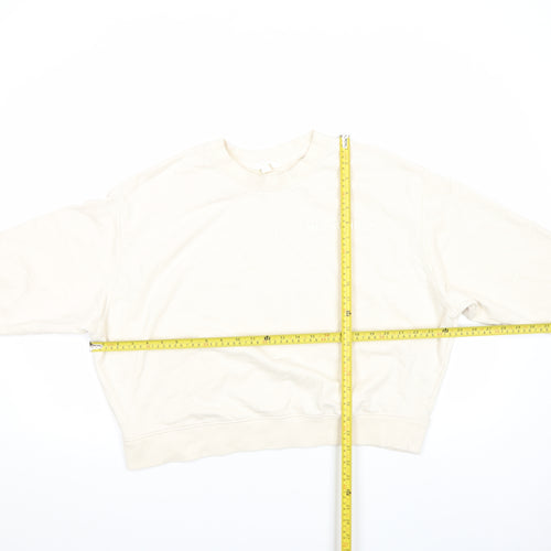 Acne Studios Women Beige Cotton Crew Neck Pullover Sweatshirt M