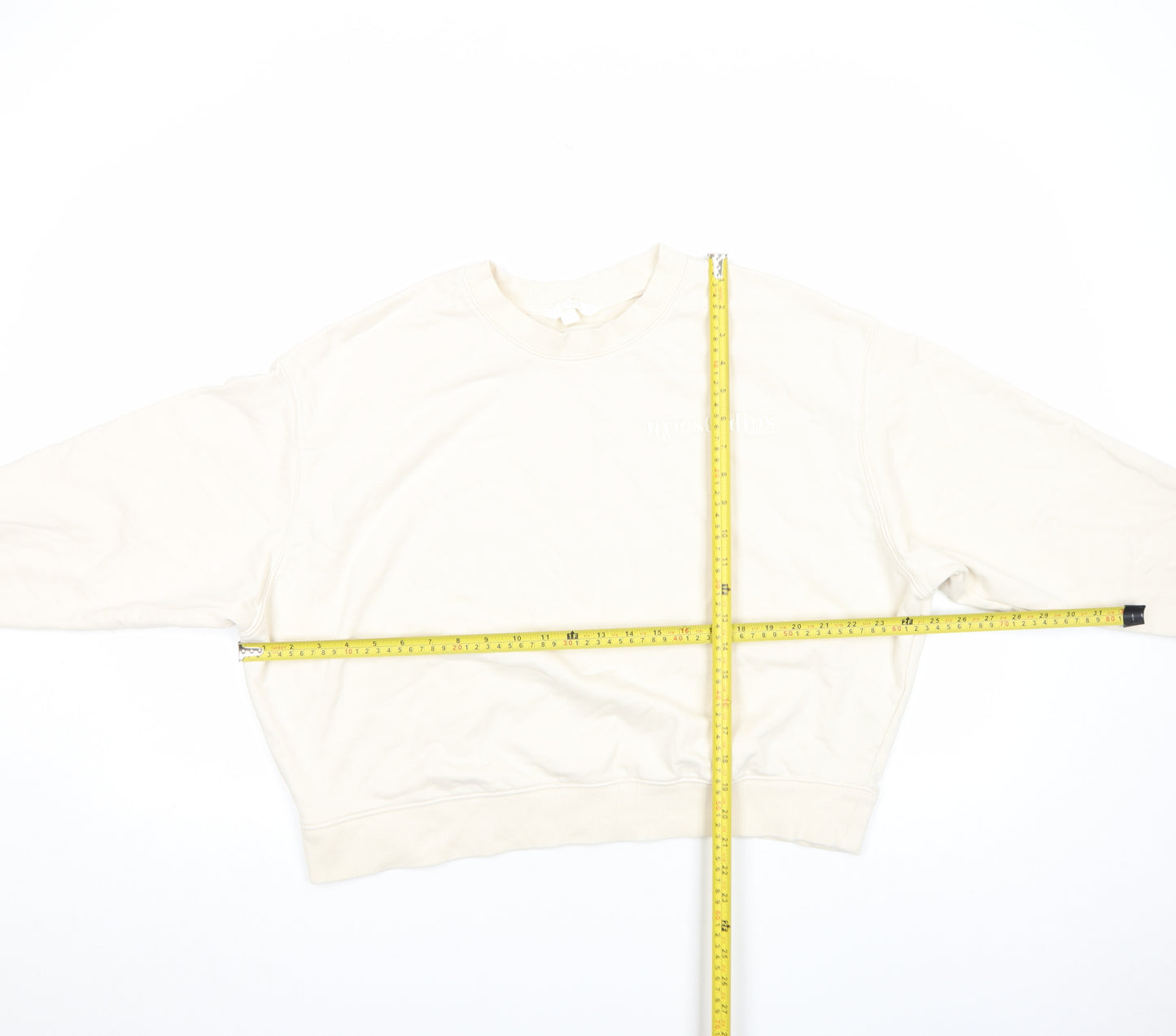 Acne Studios Women Beige Cotton Crew Neck Pullover Sweatshirt M