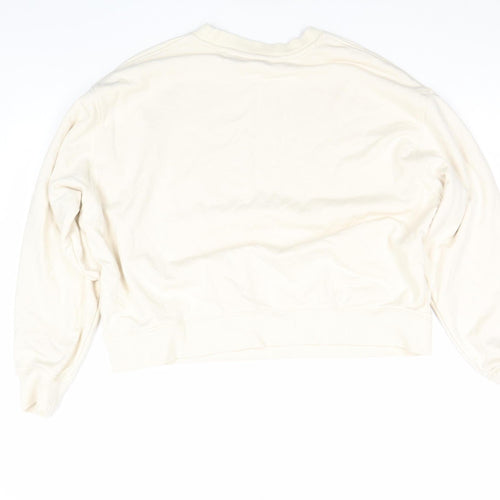 Acne Studios Women Beige Cotton Crew Neck Pullover Sweatshirt M