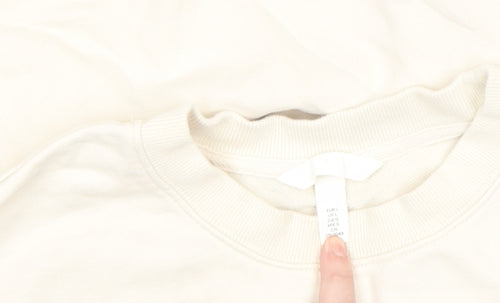 Acne Studios Women Beige Cotton Crew Neck Pullover Sweatshirt M