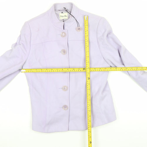 Viyella Women Purple Wool Cashmere Blend Button Jacket Size 10