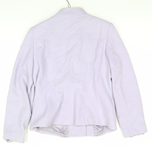 Viyella Women Purple Wool Cashmere Blend Button Jacket Size 10