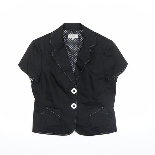Marks and Spencer Women’s Black Polka Dot Lined Short Sleeve Suit Set Size 14