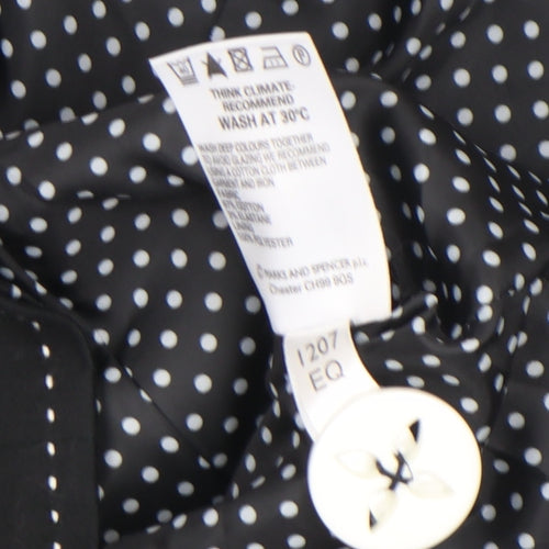 Marks and Spencer Women’s Black Polka Dot Lined Short Sleeve Suit Set Size 14
