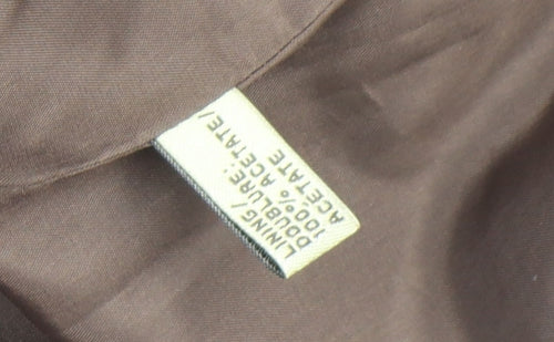 Excursion Women Brown Silk Pea Coat Jacket Size 12