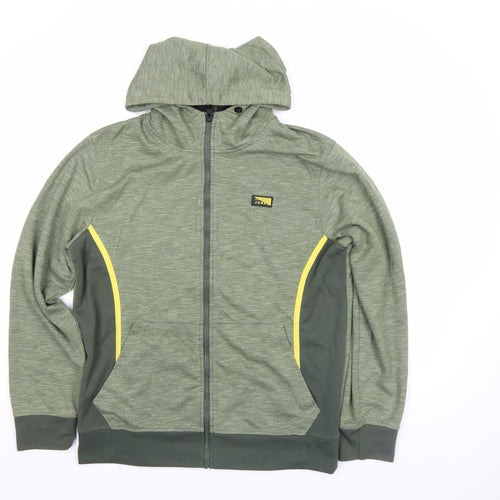 Jack & Jones Mens Green L Track Jacket Hooded Full Zip Activewear