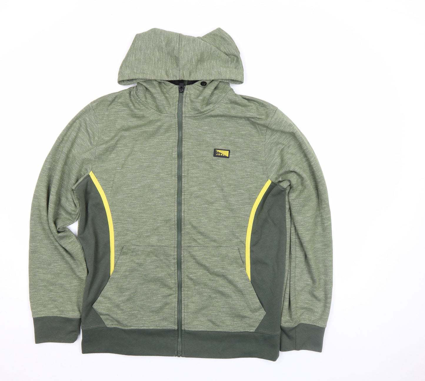 Jack & Jones Mens Green L Track Jacket Hooded Full Zip Activewear