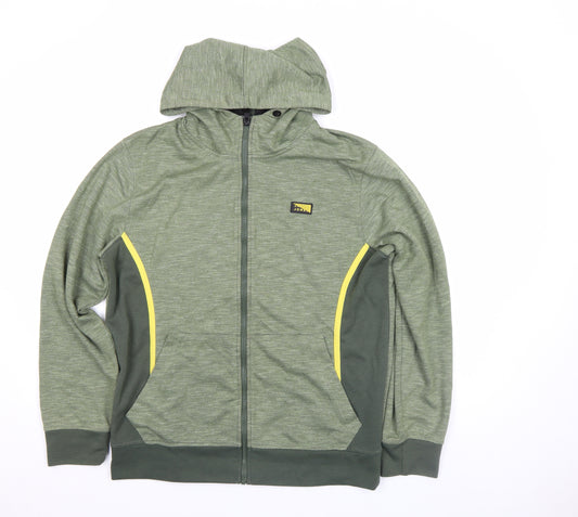 Jack & Jones Mens Green L Track Jacket Hooded Full Zip Activewear