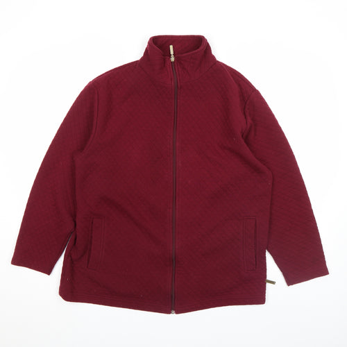 Bonmarché Women's Red Quilted Full Zip Jacket Size M