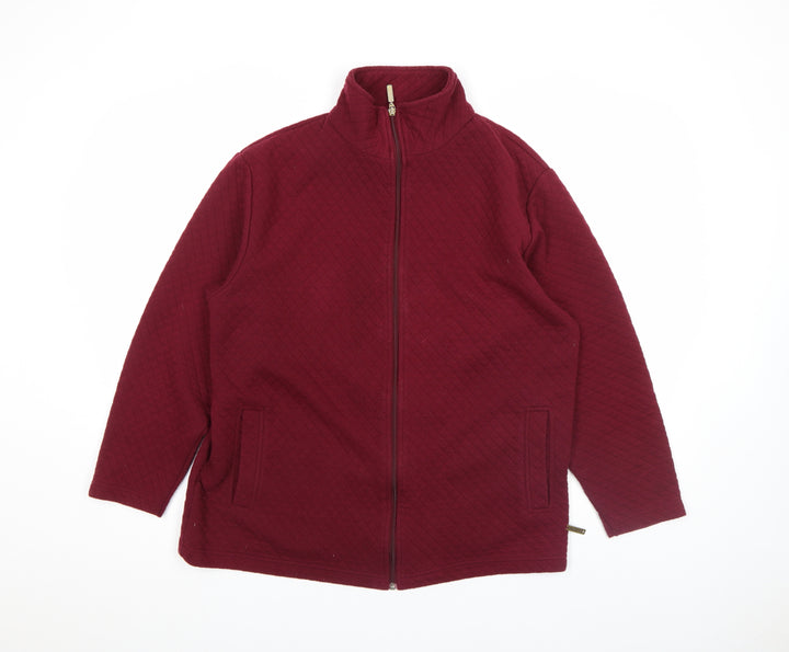 Bonmarché Women's Red Quilted Full Zip Jacket Size M