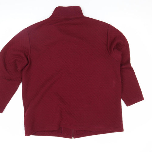 Bonmarché Women's Red Quilted Full Zip Jacket Size M