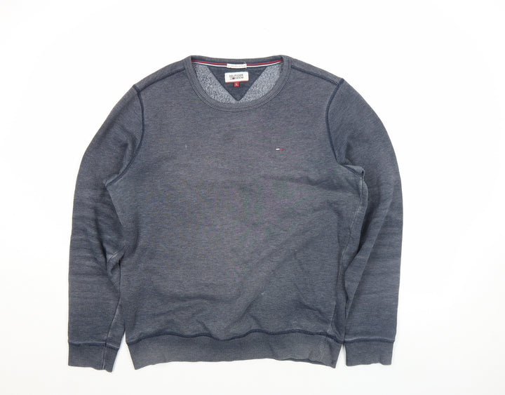 Hilfiger Denim Men's Blue L Crew Neck Sweatshirt Classic Pullover