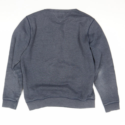 Hilfiger Denim Men's Blue L Crew Neck Sweatshirt Classic Pullover