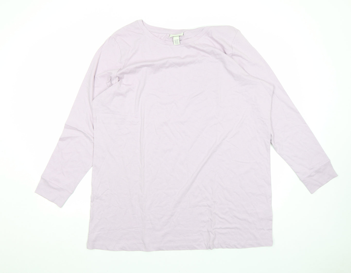 bonprix Women's Purple Long Sleeve Cotton T-Shirt Size 22