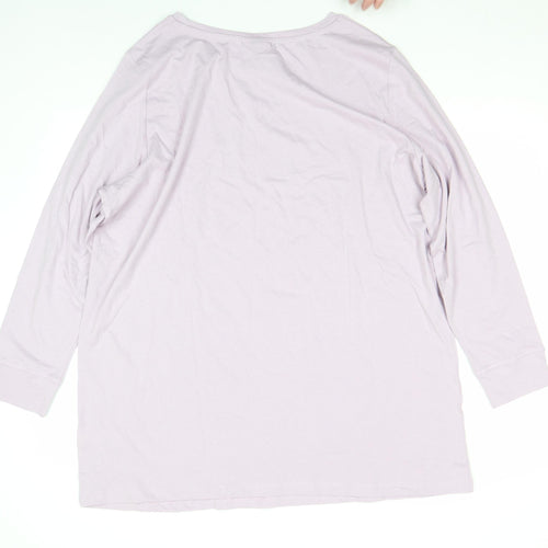 bonprix Women's Purple Long Sleeve Cotton T-Shirt Size 22